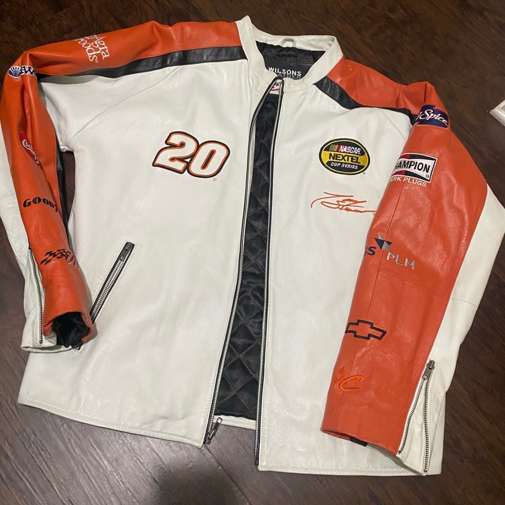 Vintage Chase Authentics NASCAR racing Tony Stewart size L leather RARE jacket